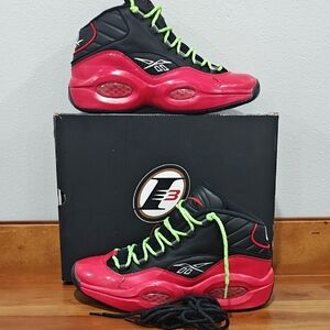 Reebok Question Mid Basketball Sneakers - Black and Red